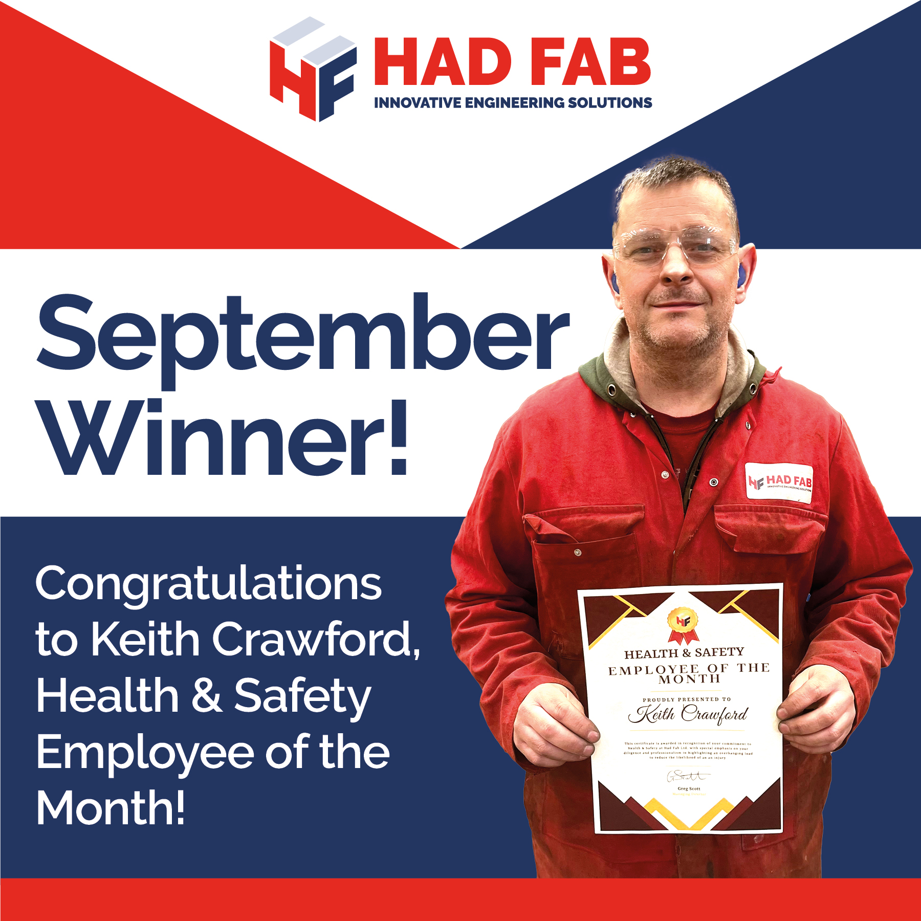 Celebrating Commitment: Had Fab’s September Health & Safety Employee of the Month
